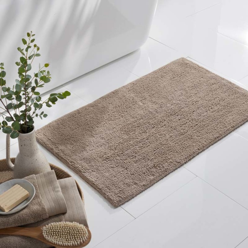 Plush Spa Solid Bath Rug - Mocha, 17 in. x 24 in.,Mocha