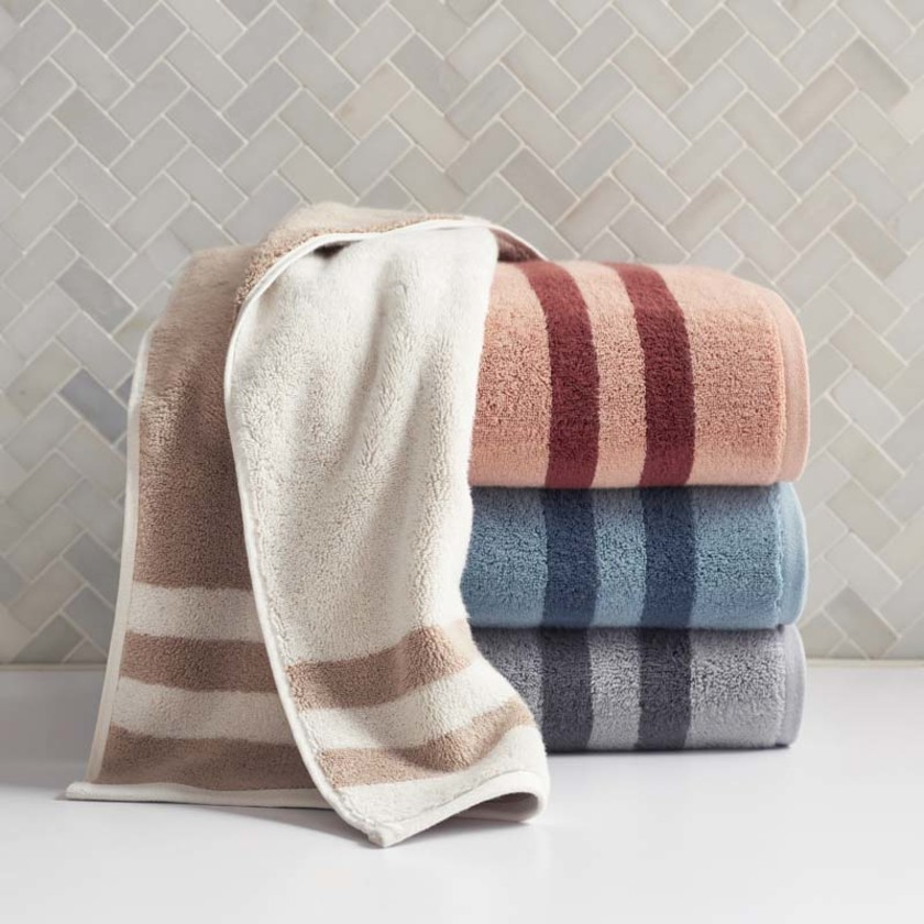 Mirage Aegean Cotton Reversible Stripe Bath Towel
