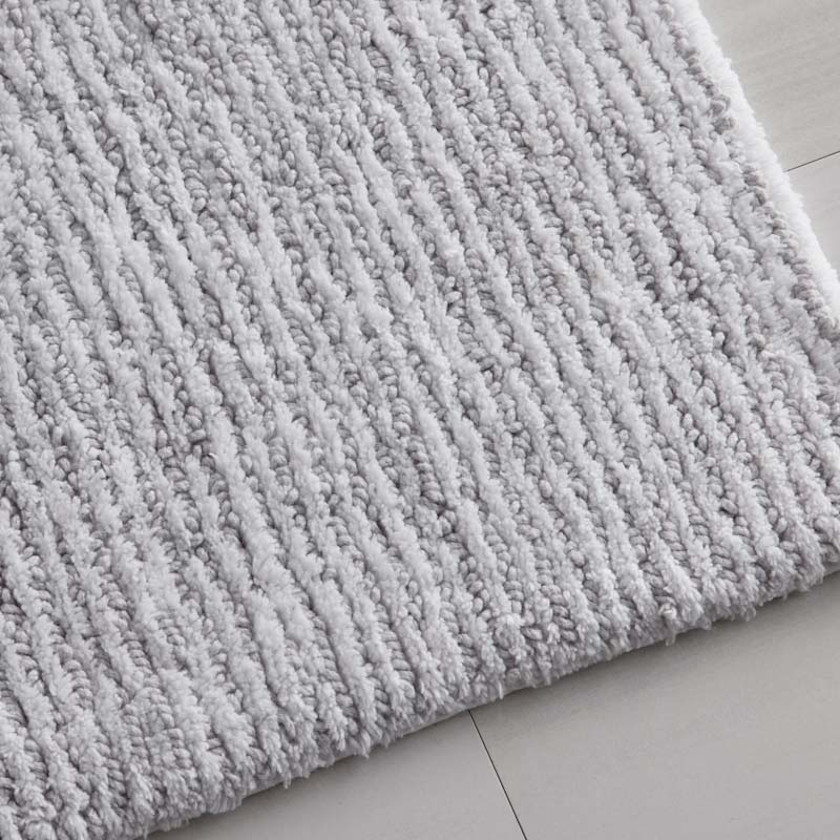 Thin Stripe Bath Rug,Silver