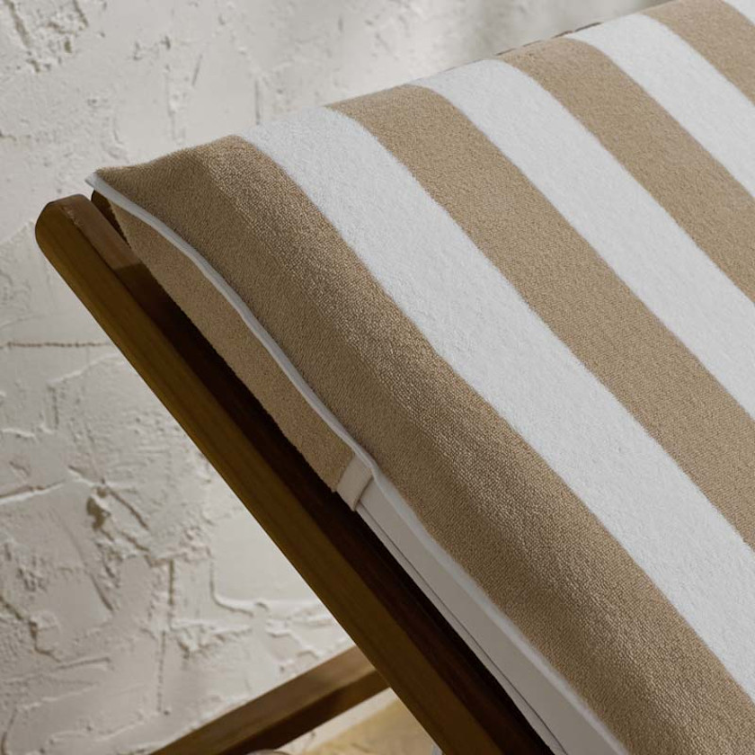 Classic Cabana Stripe Lounge Chair Cover,Taupe