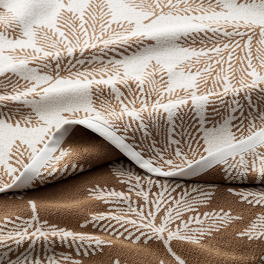 Leaf Hand Towel - Beige,Beige