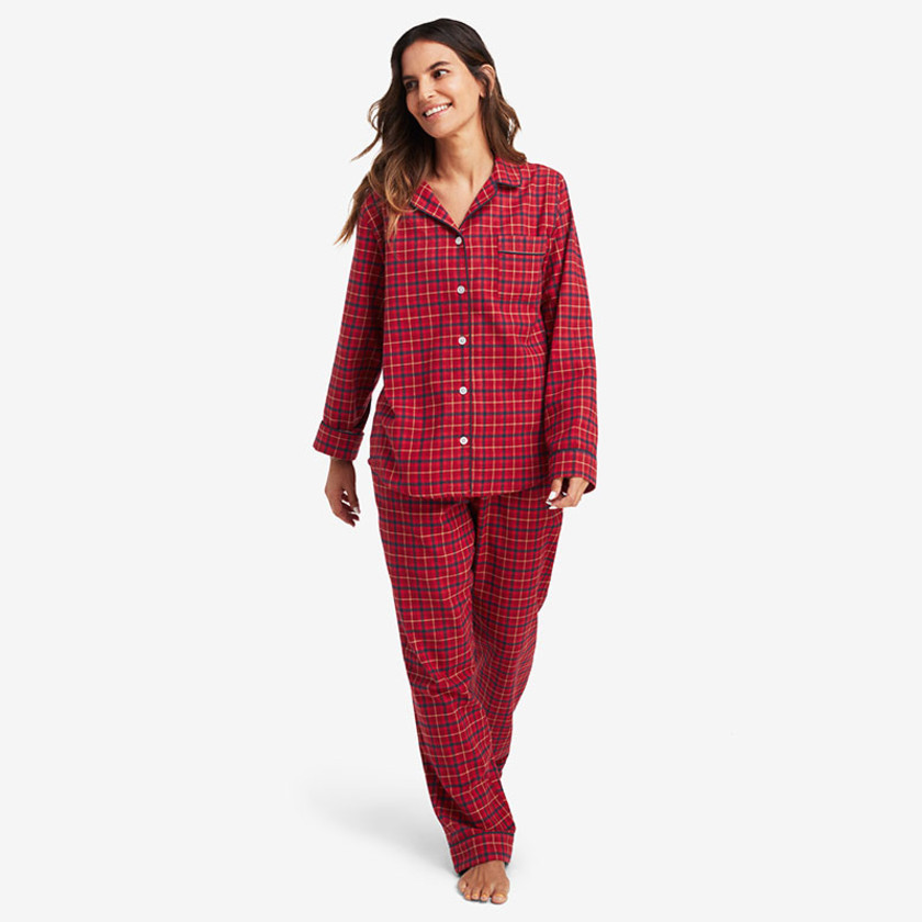 Family Flannel Women's Classic Pajama Set - Red Plaid1, L