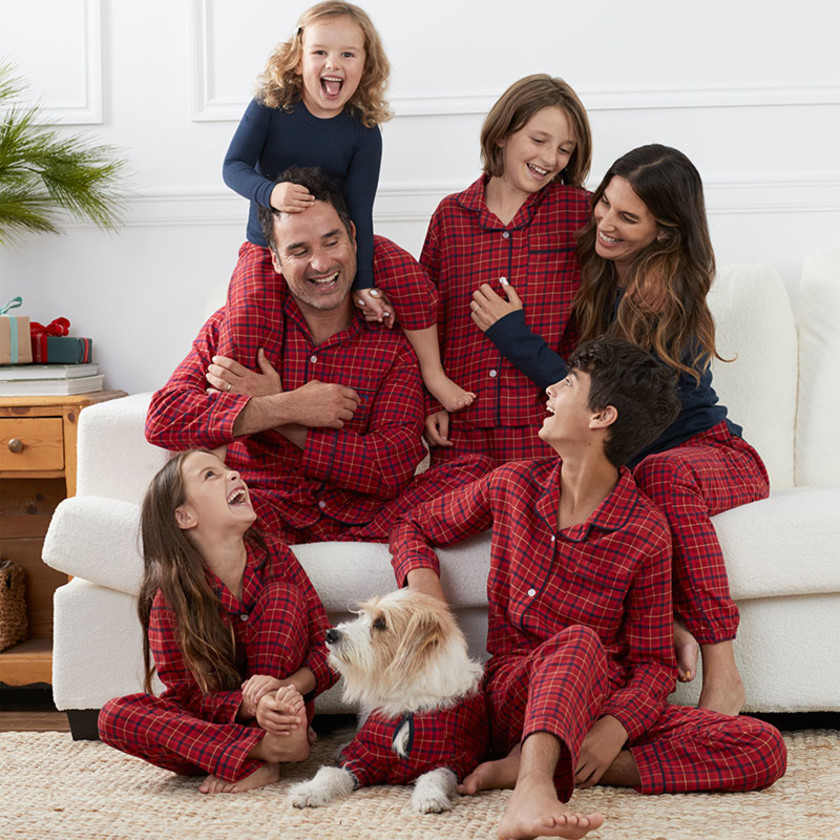 Family Flannel Kid's Classic Pajama Set - Red Plaid1, 10