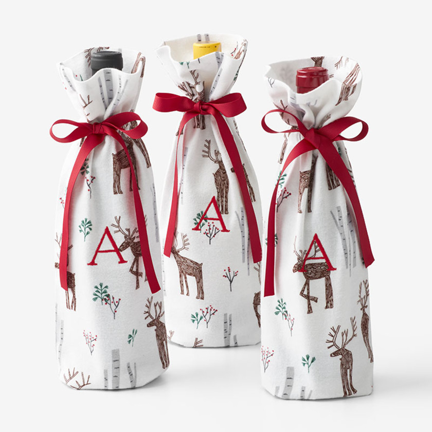 Company Cotton Flannel Wine Bottle Gift Bag The Company Store