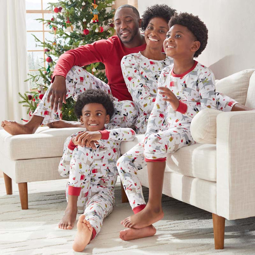 Family Printed Peruvian Cotton Women's Pajama Set - Holiday Paws, XXL,Holiday Paws