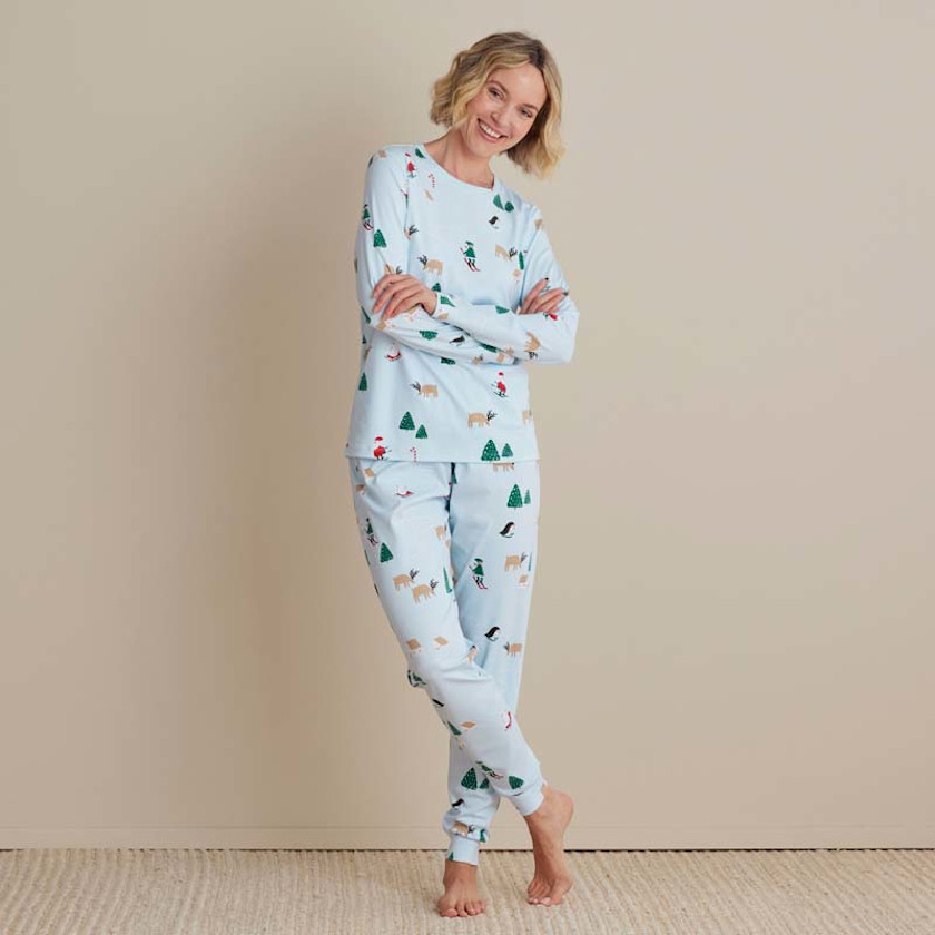Family Printed Peruvian Cotton Women's Pajama Set