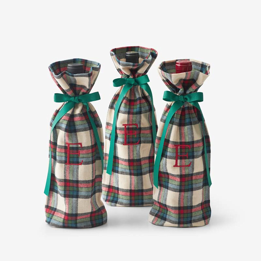 Flannel Wine Bags, Set of 3