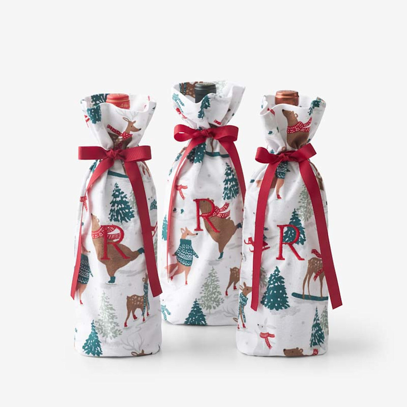 Flannel Wine Bags, Set of 3
