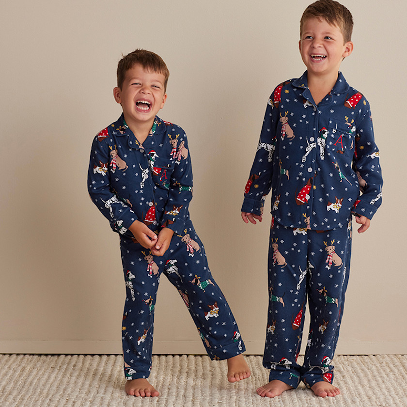 Family Flannel Kid's Button-Down Pajama Set