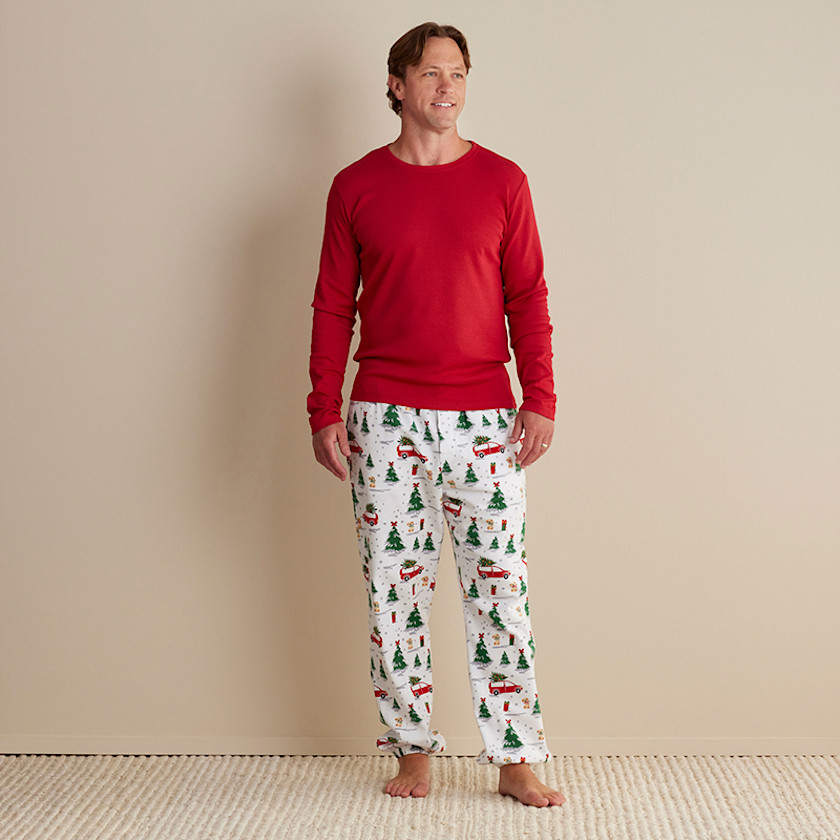 Family Flannel Men's Jogger Pants Pajama Set