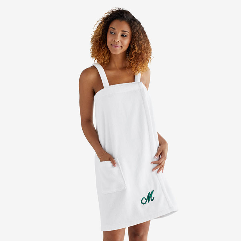 Women's Shower Wrap - White, SM