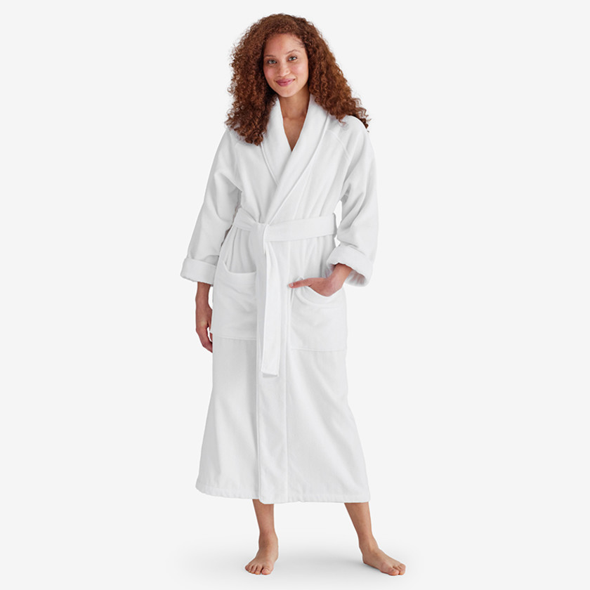 Velour Terry Women’s Robe - White, XXL