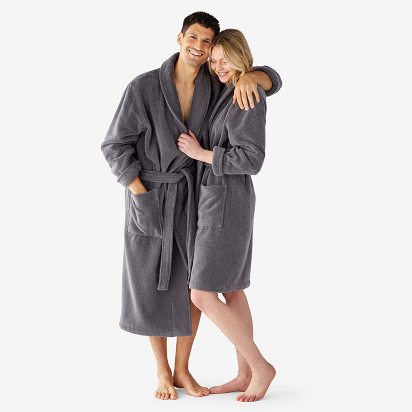 Women's Short Robe,Gunmetal