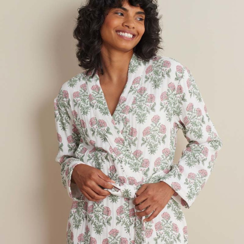 Textured Gauze Cotton Robe - Suhana, XXL,Suhana