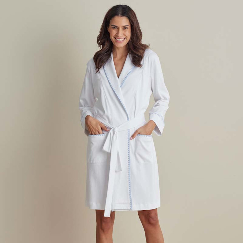 Peruvian Cotton Embroidered Women's Robe