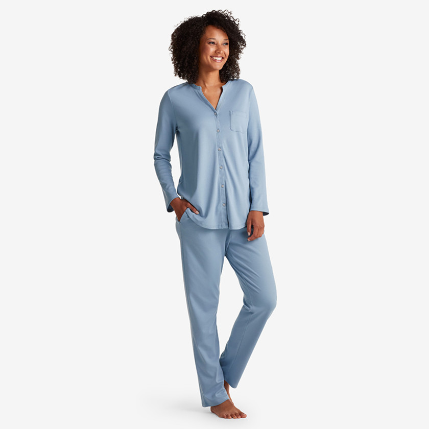 Women's button front pajama set outlet