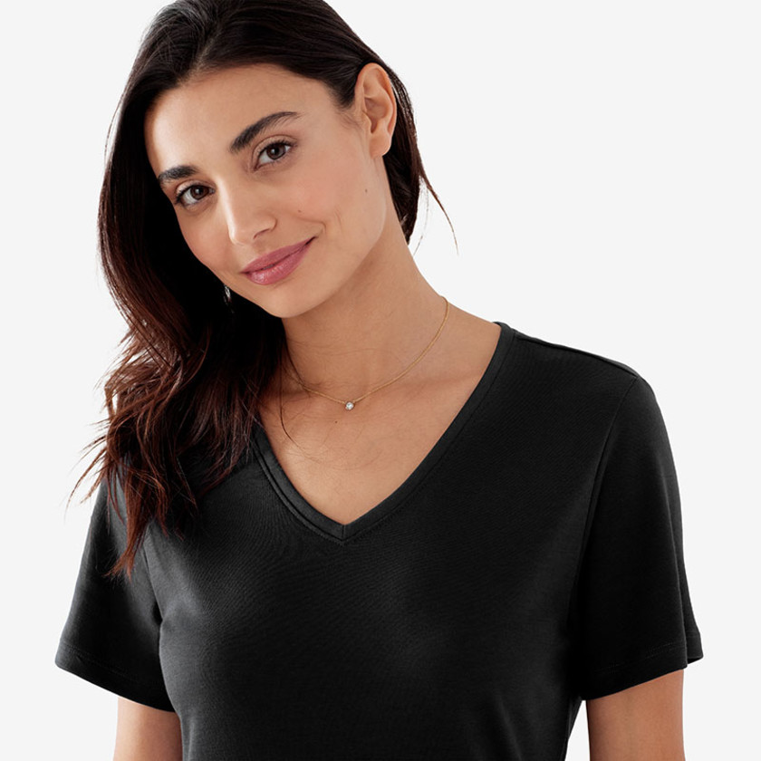 Pima Cotton Nightshirt - Black, M,Black
