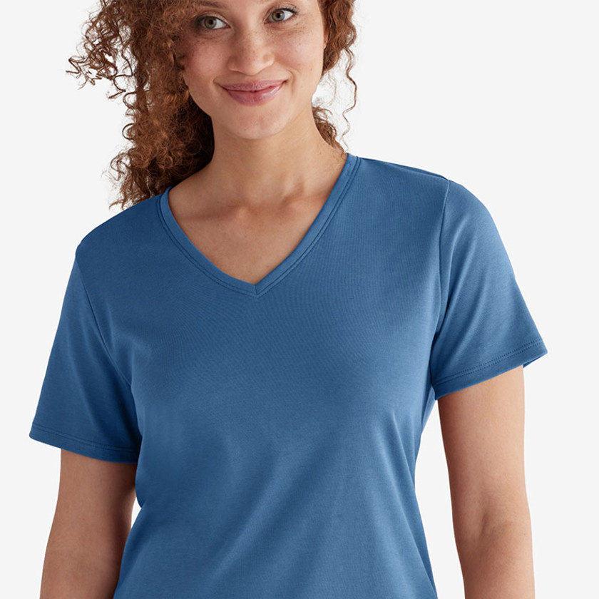 Pima Cotton Nightshirt - Blue Denim, L,Blue Denim
