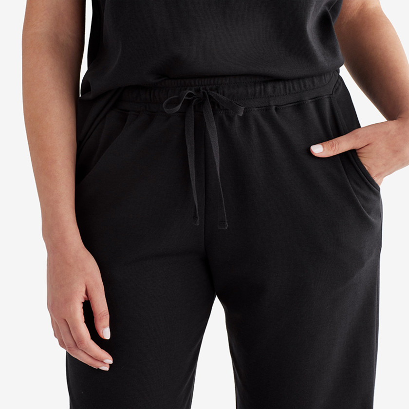 Pima Cotton Tapered Pants - Black, XL,Black