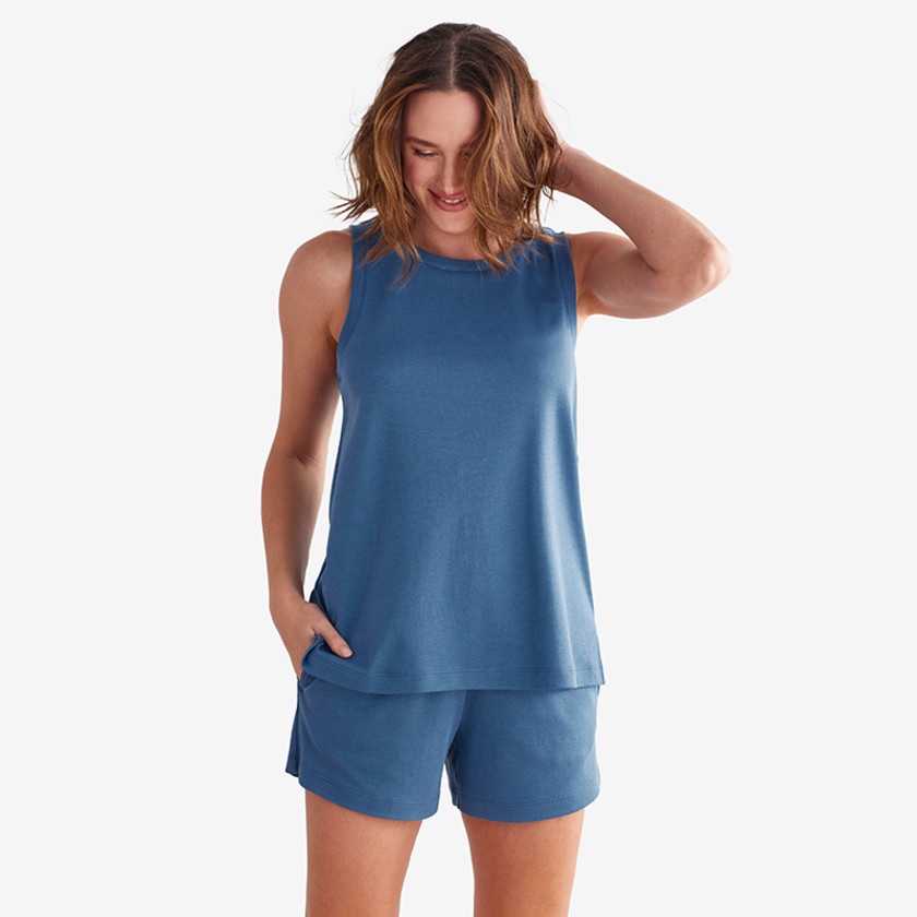 Pima Cotton Tank Top Shorts Set