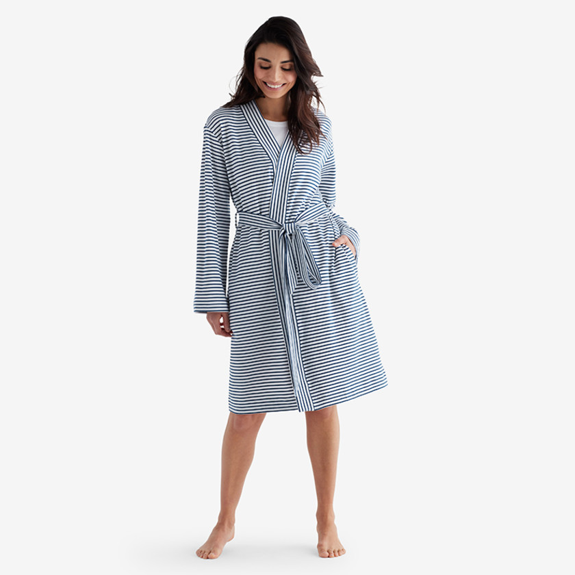 Yarn-Dyed Stripe Pima Robe