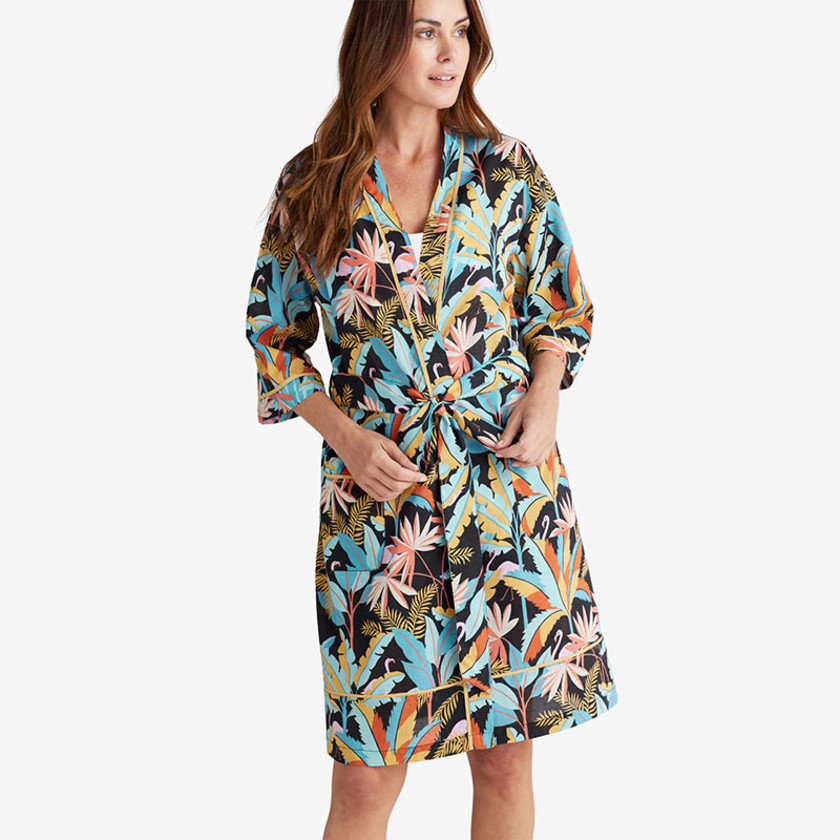 Printed Voile Women's Kimono Robe