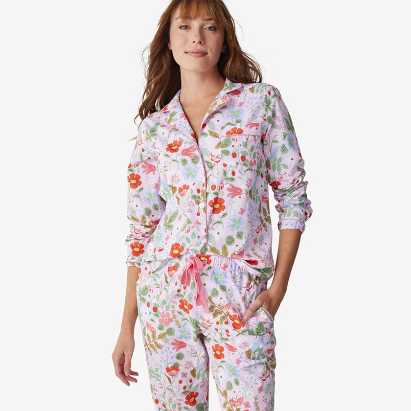 Women's poplin pajama set clearance