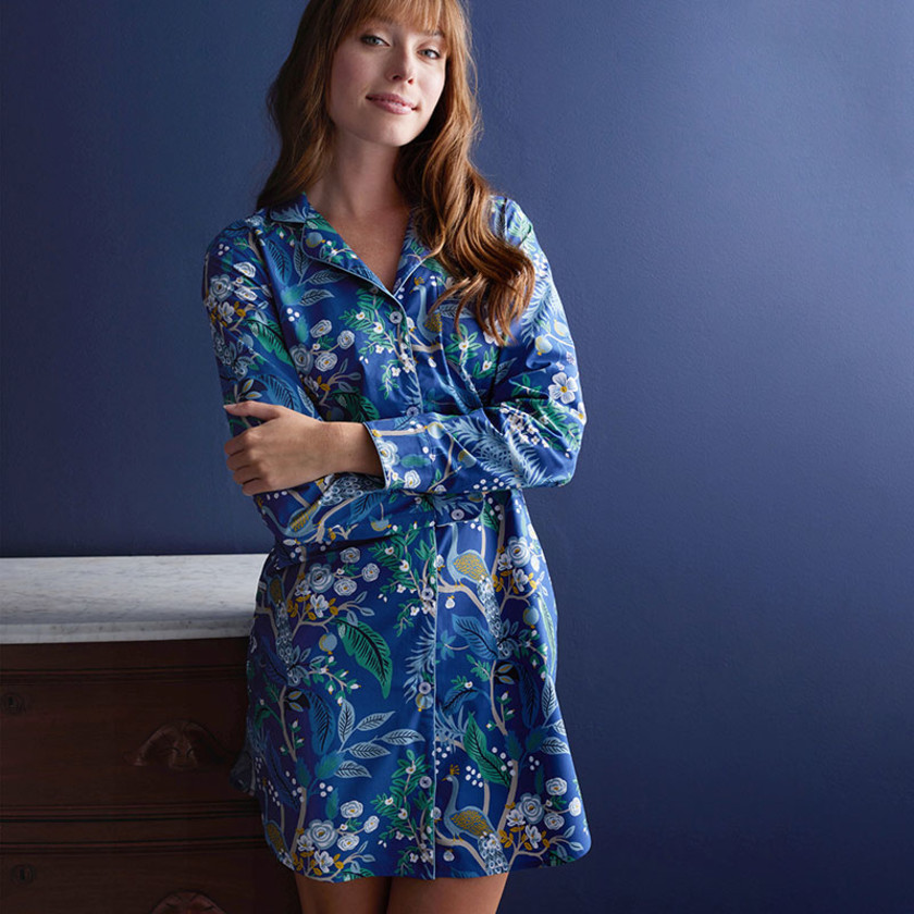 Poplin Women's Nightshirt - Peacock, XXL,Peacock