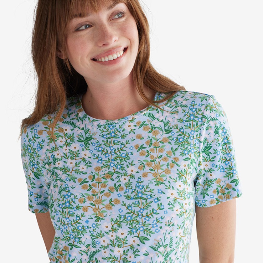 TENCEL™ Modal Jersey Knit Short-Sleeve Shorts Set - Wildwood, XS,Wildwood