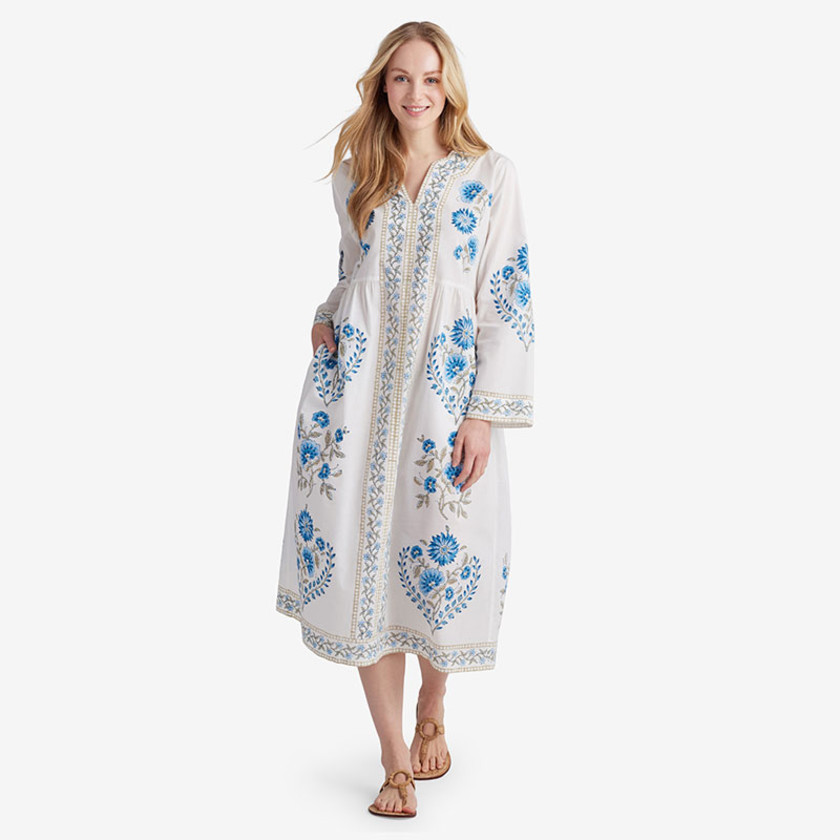 Printed Voile Women's Caftan Dress