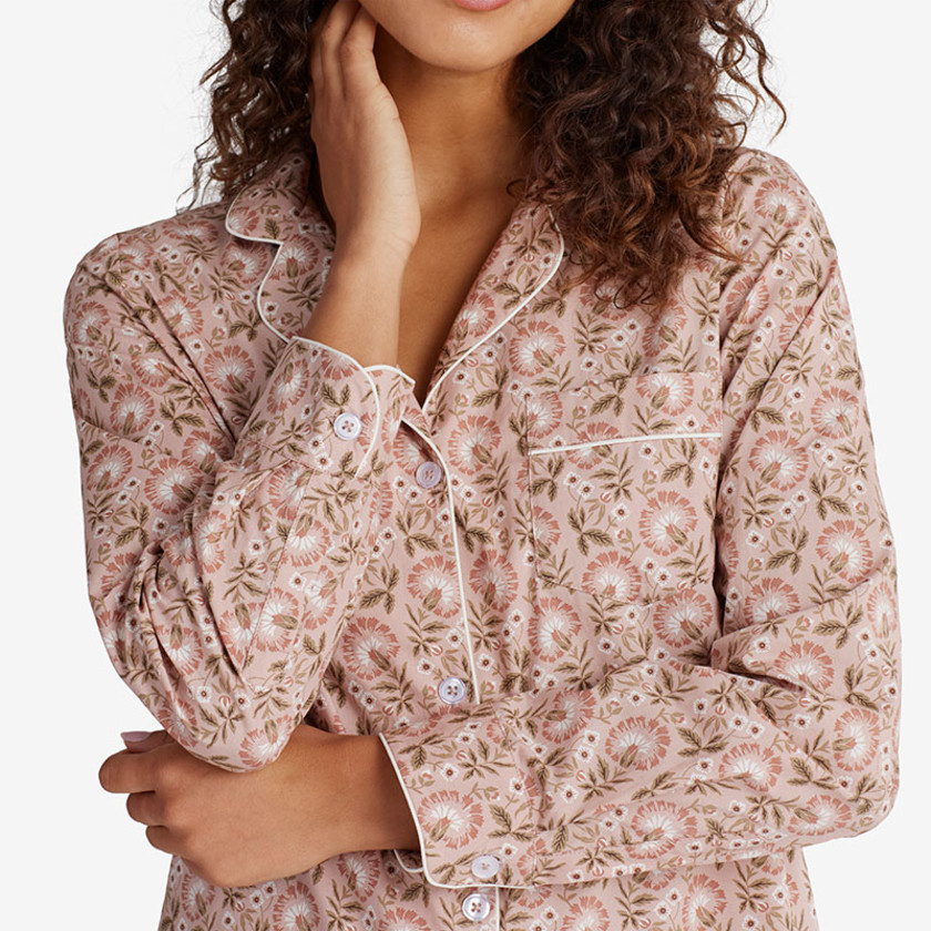 Poplin Women's Nightshirt - Floral, L,Floral