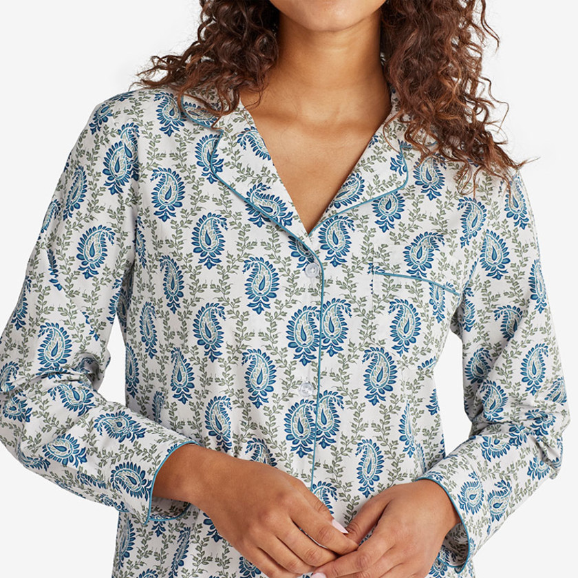 Poplin Women's Nightshirt - Paisley, L,Paisley