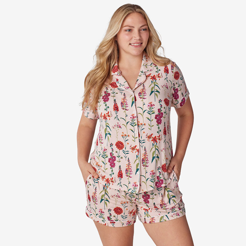 TENCEL™ Modal Jersey Knit Short-Sleeve Shorts Set