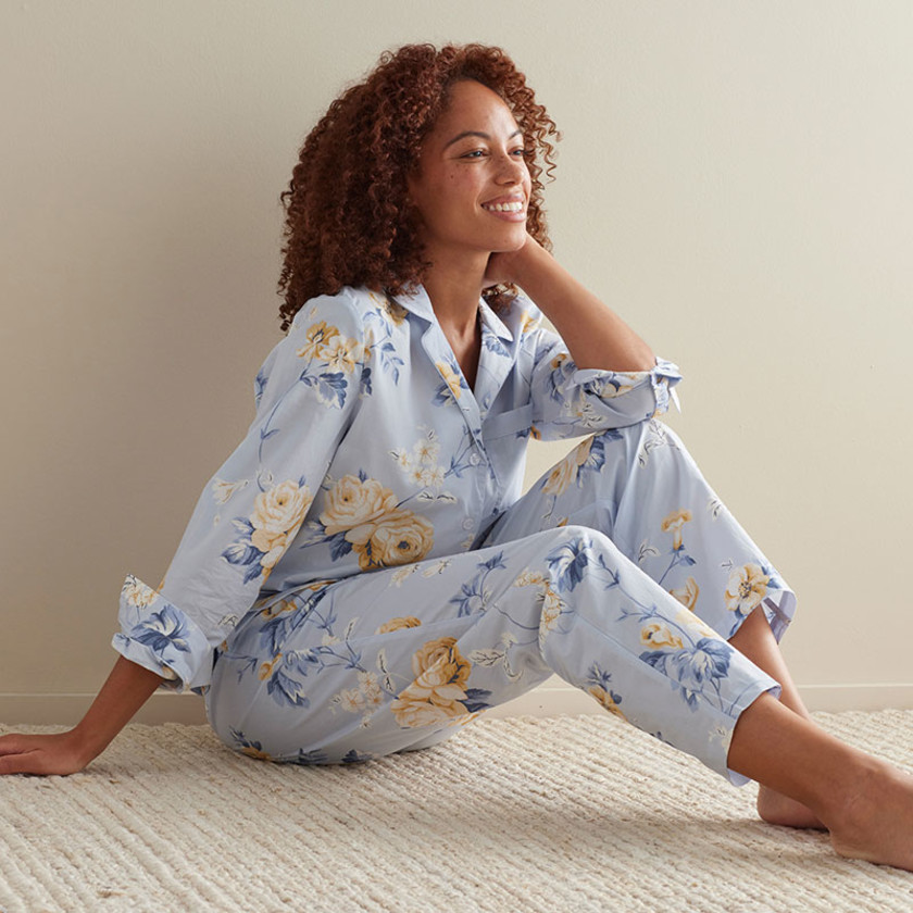 Printed Poplin Women's Pajama Set