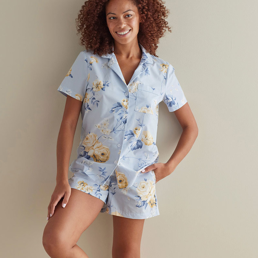 Printed Poplin Women's Short Set