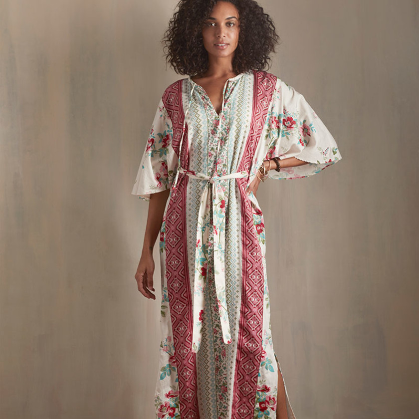 Women's Caftan - Rose Stripe, L/XL