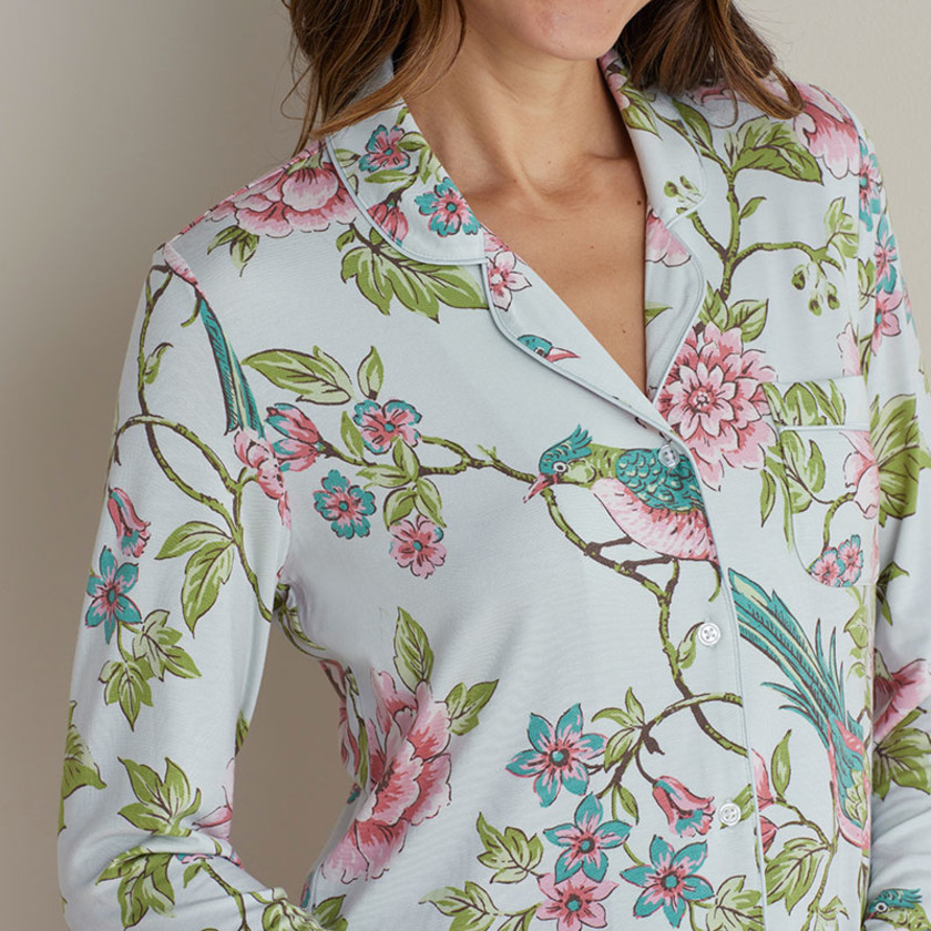 TENCEL™ Modal Jersey Knit Nightshirt - Spring Birds, XXL,Spring Birds