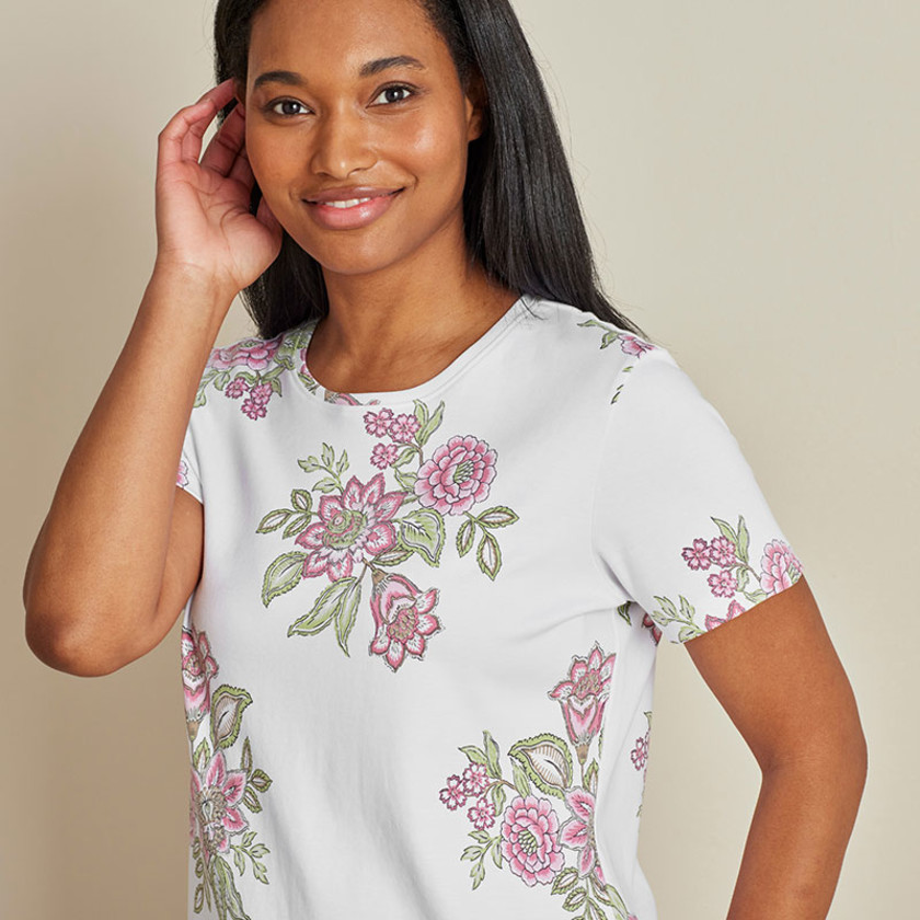 Printed Pima Cotton Shorts Set - Jacobean Floral, XXL,Jacobean Floral