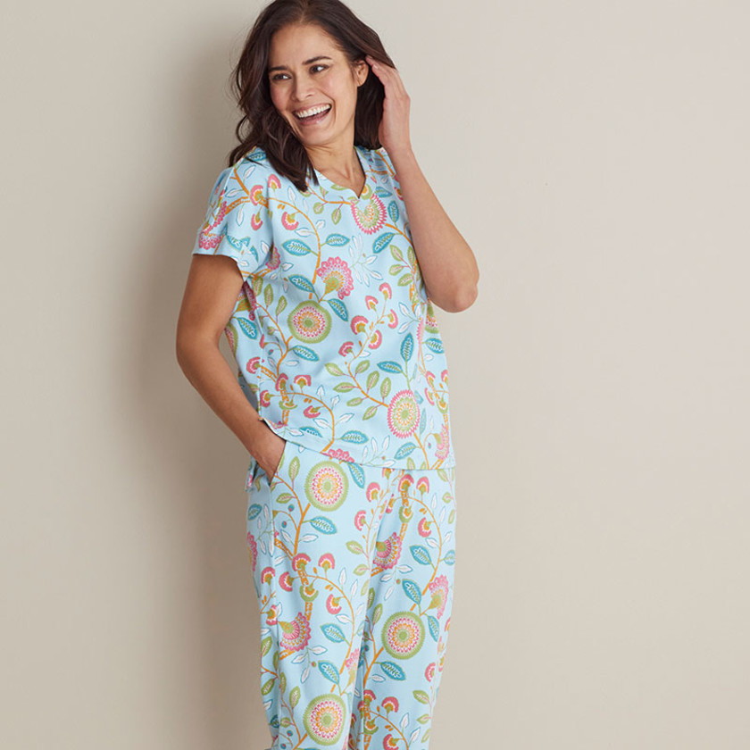 Printed Peruvian Cotton Women's Jogger Pajama Set