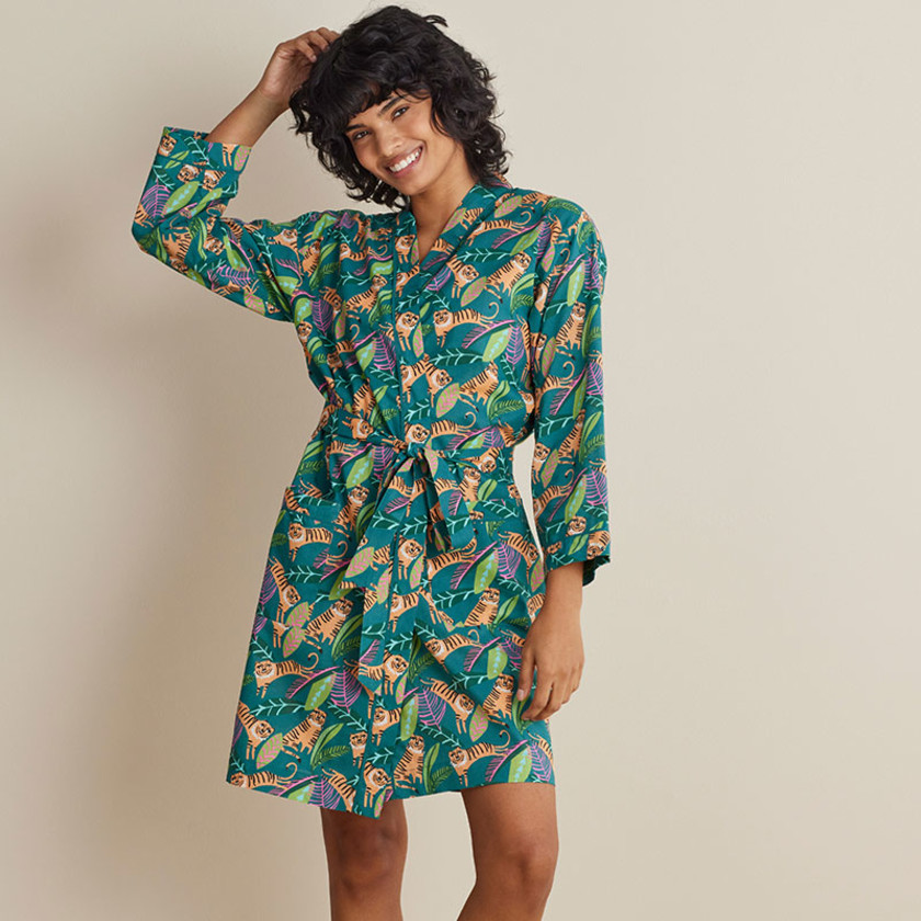 Printed Voile Women's Kimono Robe