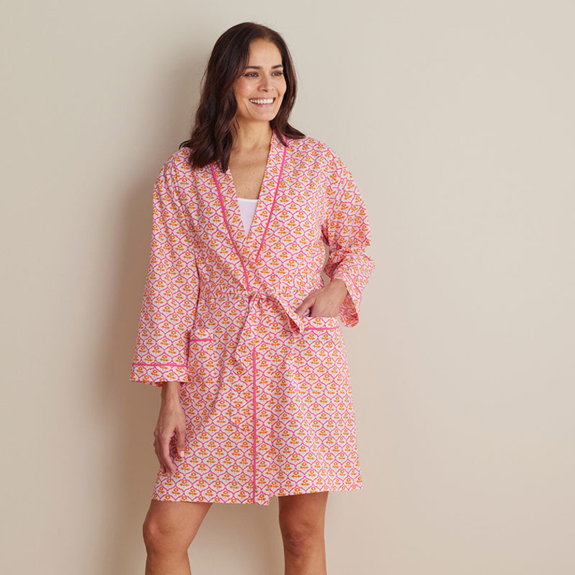 Printed Voile Women's Kimono Robe