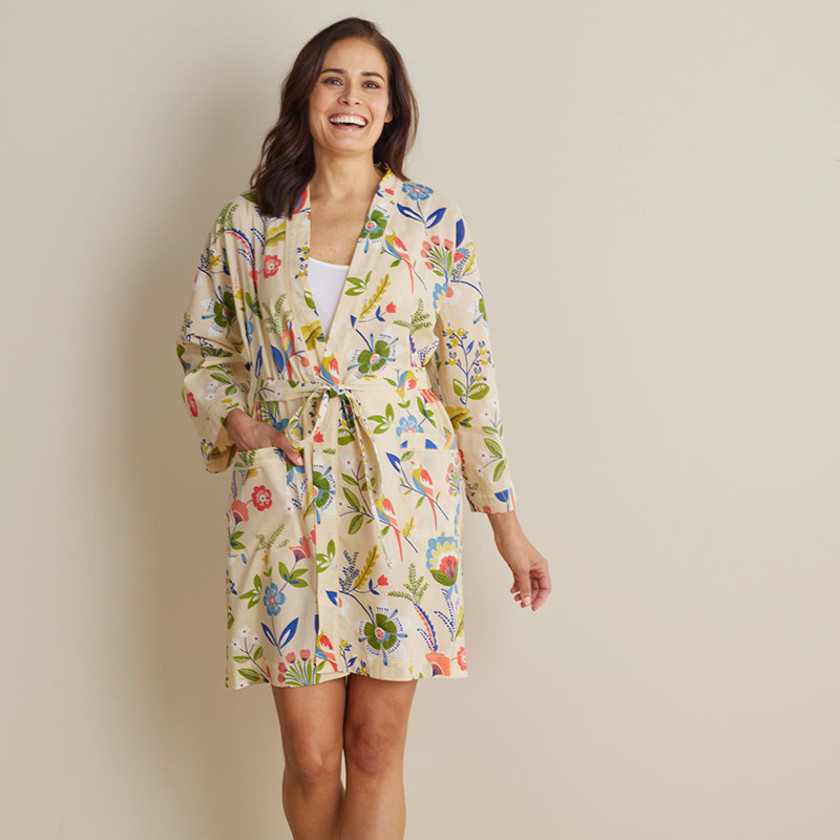 Printed Voile Women's Kimono Robe