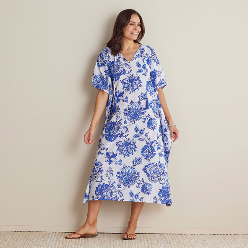 Printed Voile Women's Caftan Dress
