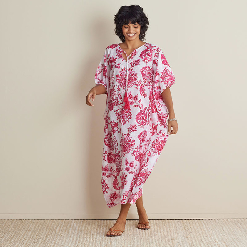Printed Voile Women's Caftan Dress