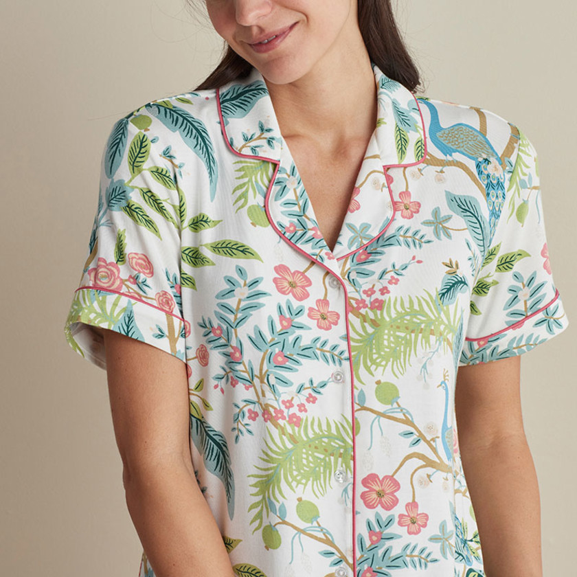 TENCEL™ Modal Jersey Knit Women's Short Set - Peacock, XXL,Peacock
