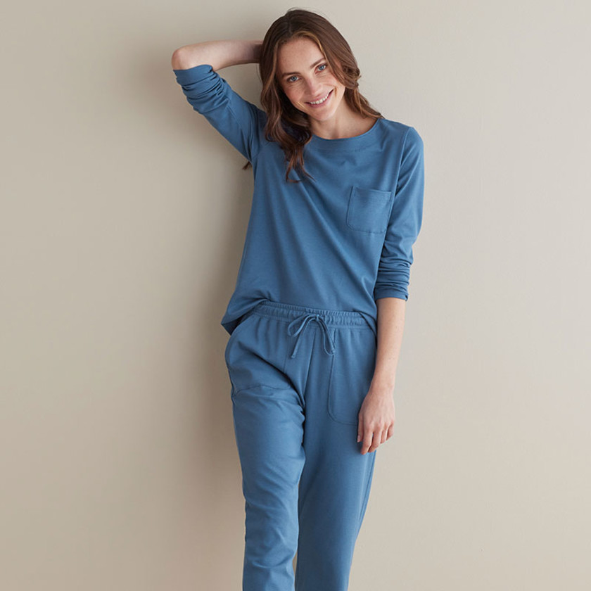 Pima Cotton Jogger Pants Pajama Set