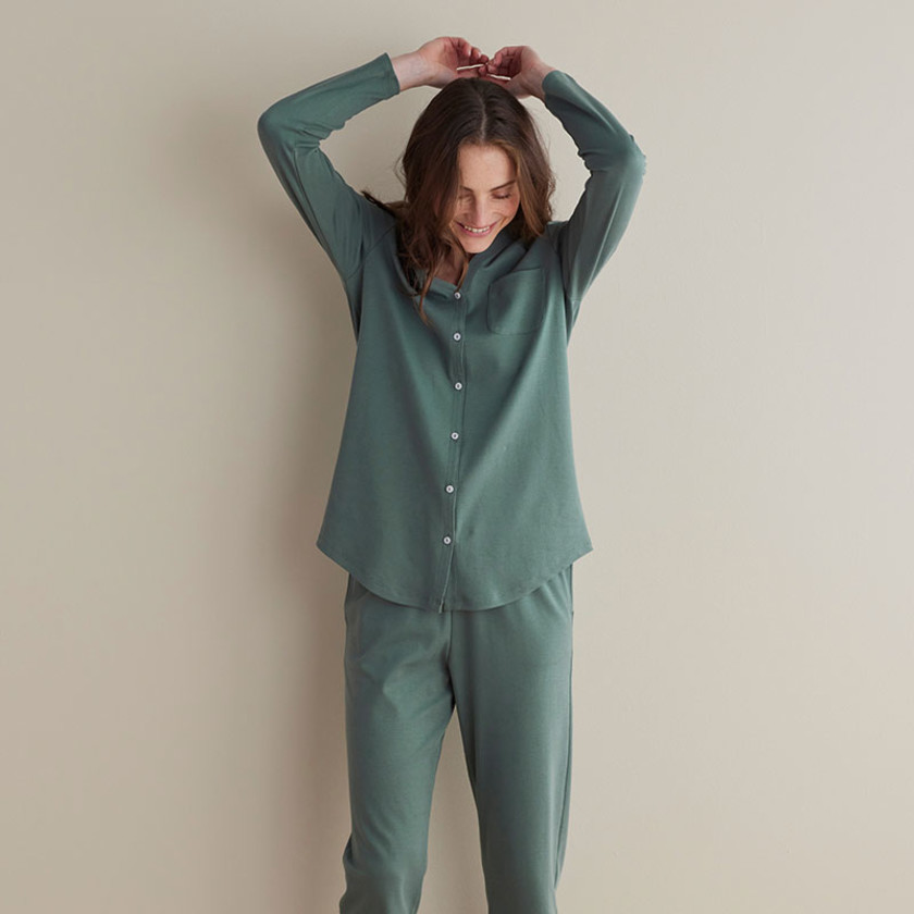 Pima Cotton Button-Down Pajama Set
