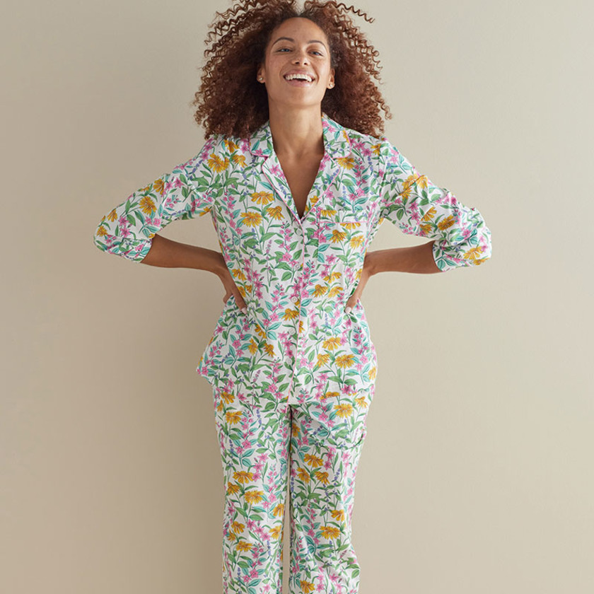 Printed Poplin Women's Pajama Set