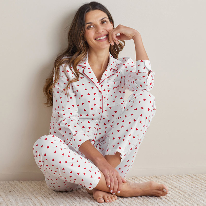 Printed Poplin Women's Pajama Set