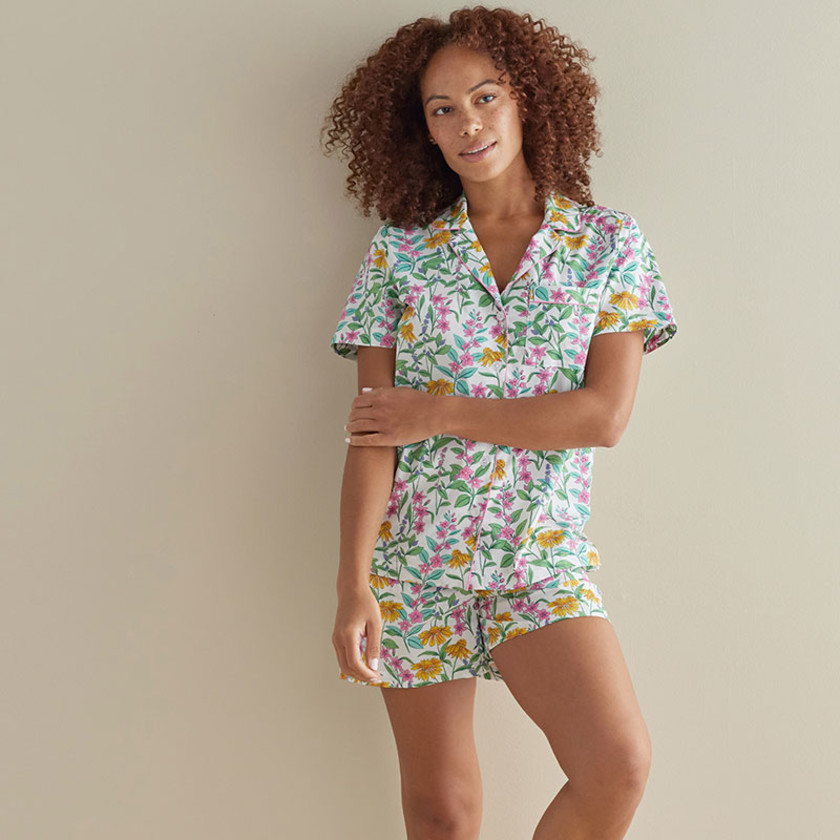 Printed Poplin Women's Short Set